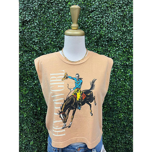 Hey Cowgirl Crop Sleeveless Tee