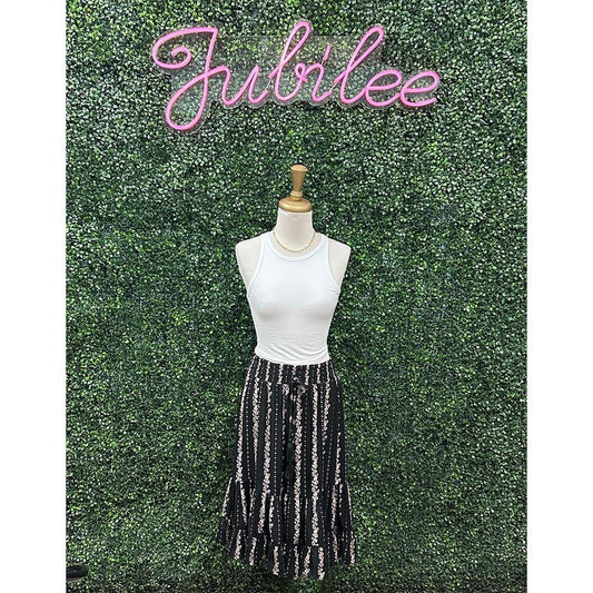 Serinna Black Floral Skirt