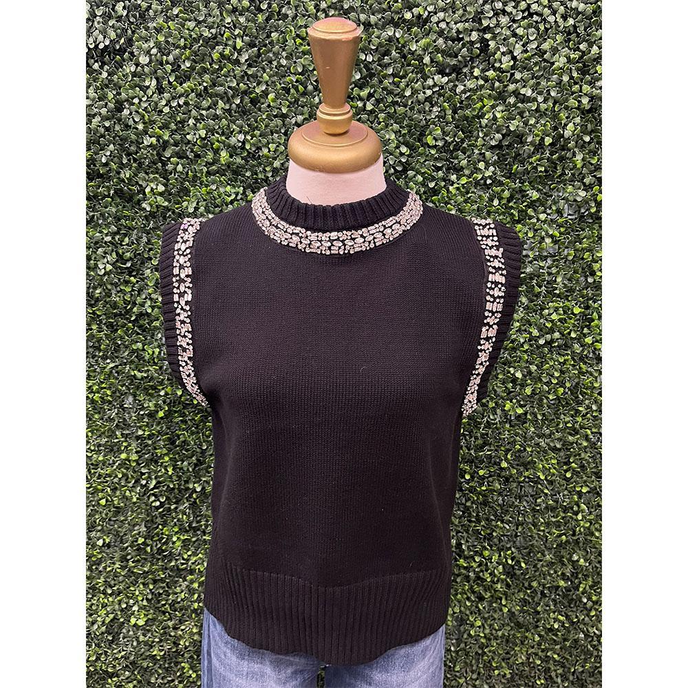 Beverly Jeweled Sleeveless Sweater