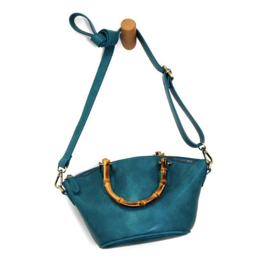 Teal Millie Bamboo Basket Crossbody