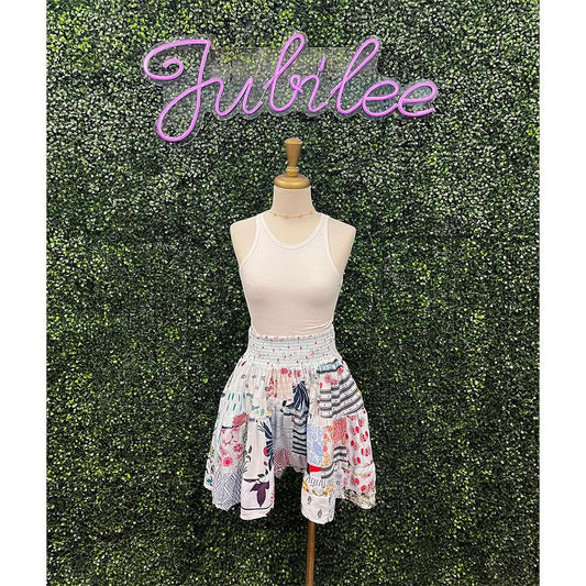 Sky Blue Patchwork Shorts