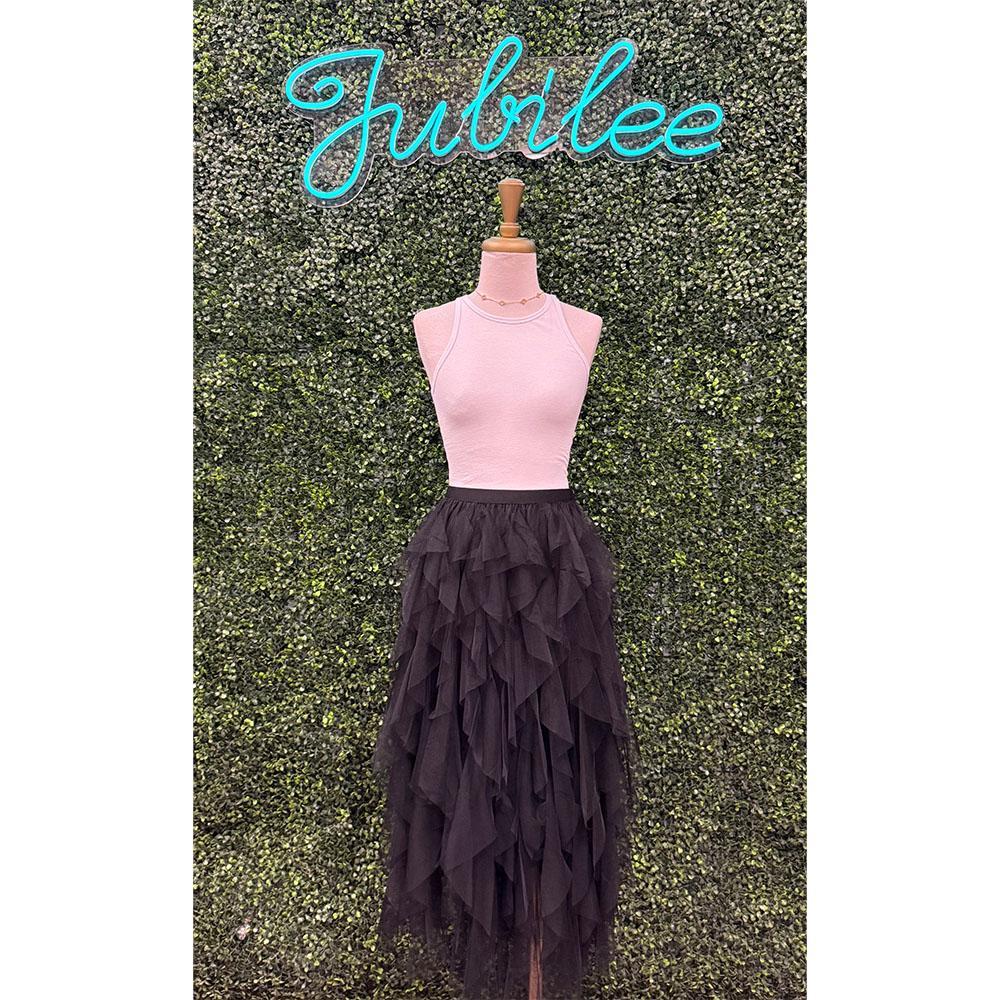 Black Ruffle Tulle Skirt