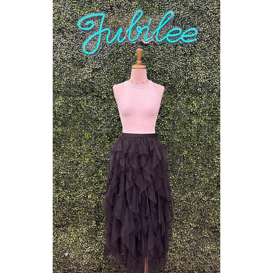 Black Ruffle Tulle Skirt