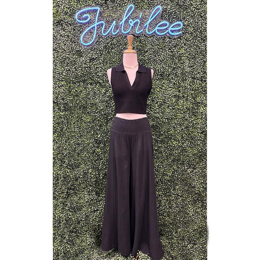 Black Resort Palazzo Pants