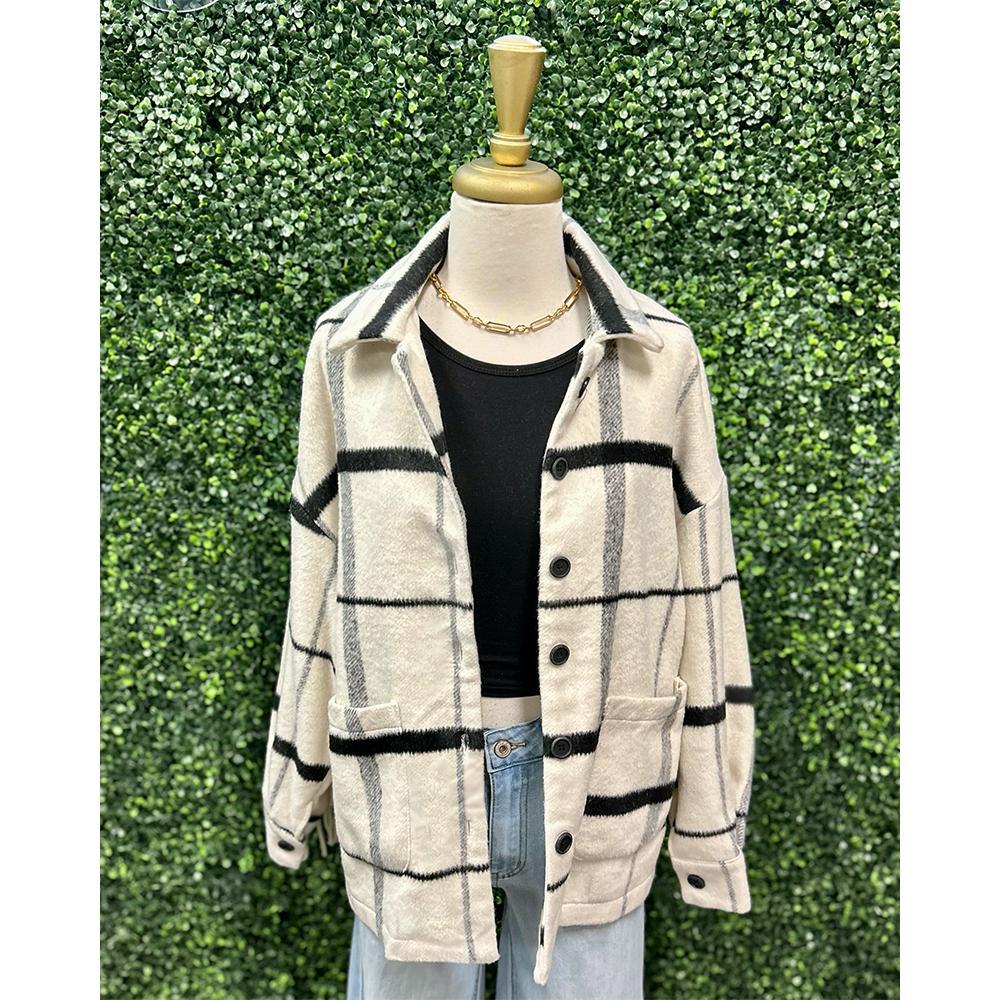 Hunter Plaid Fringe Jacket