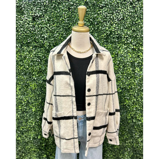 Hunter Plaid Fringe Jacket