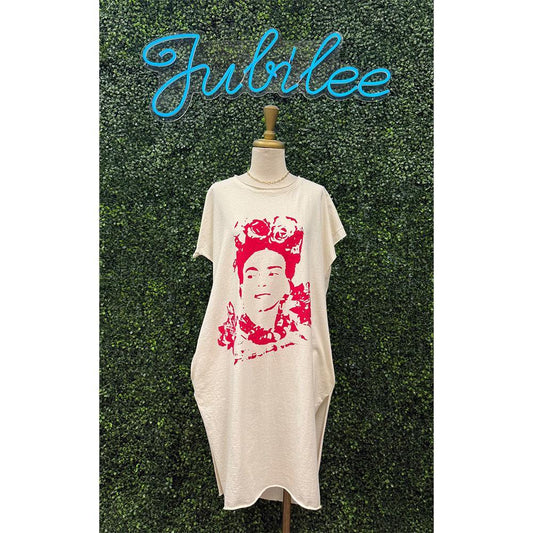 Frida Kahlo Graphic T-Shirt Dress