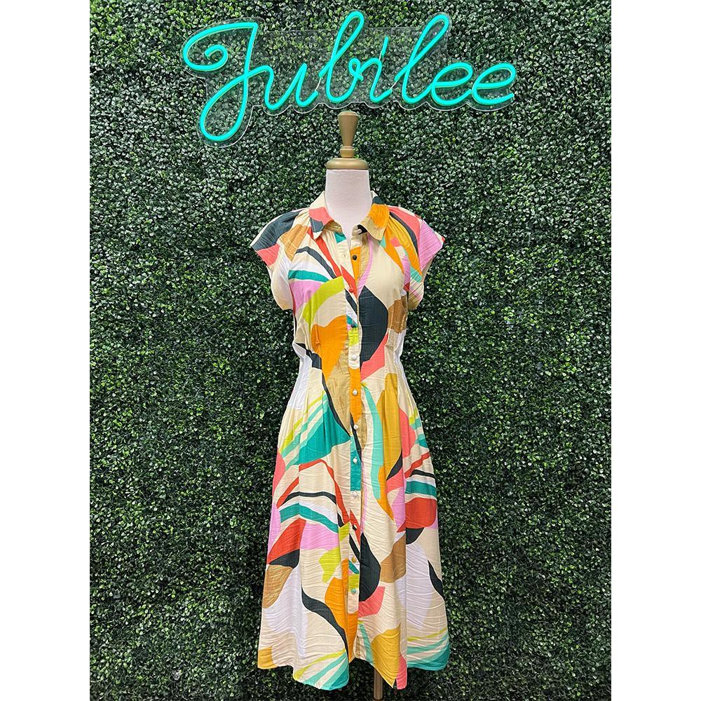 Melissa Abstract Midi Dress