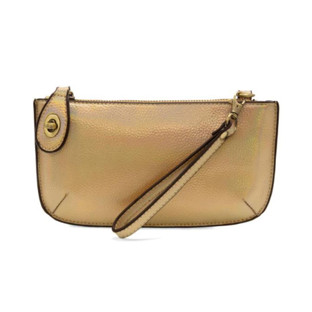 Mini Crossbody Wristlet Clutch Gold Holographic