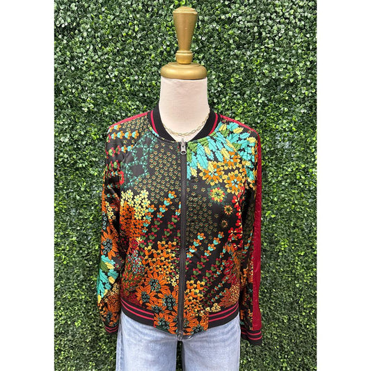 Burgundy Cerulean Embroidered Reversible Jacket