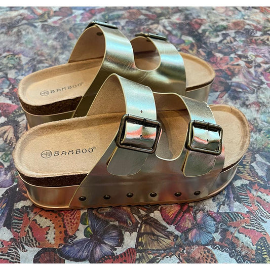 Naomi Gold Platform Sandals