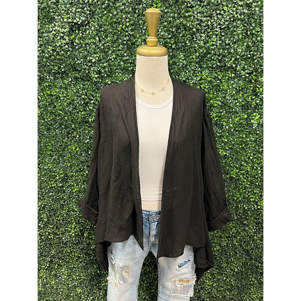 Gretchen Black Open Cardigan