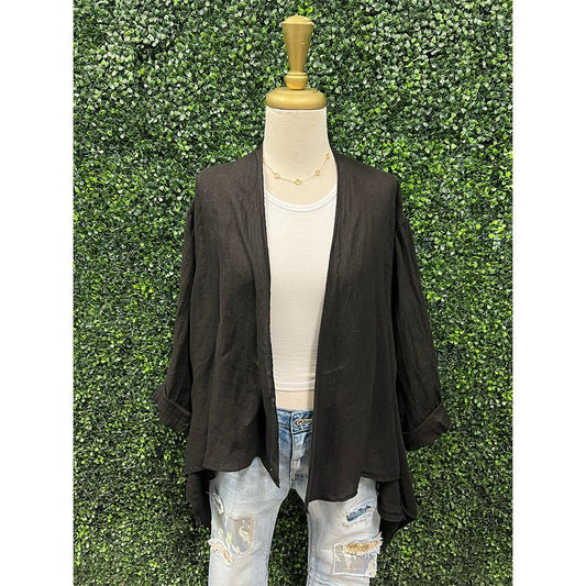 Gretchen Black Open Cardigan