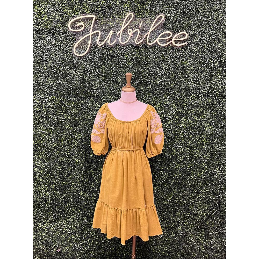 Turmeric Embroidered Dress