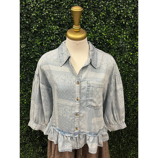 Asha Light Denim Top