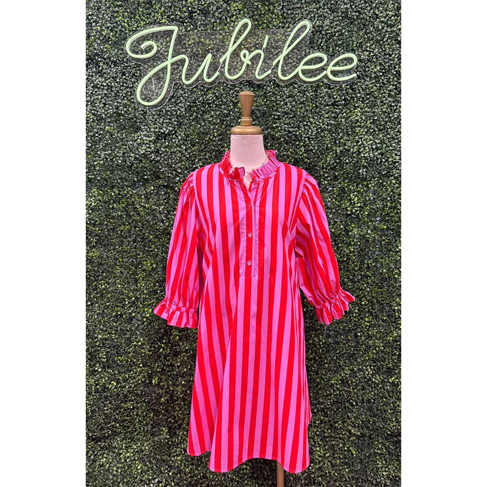 Patty Pink Striped Mini Dress