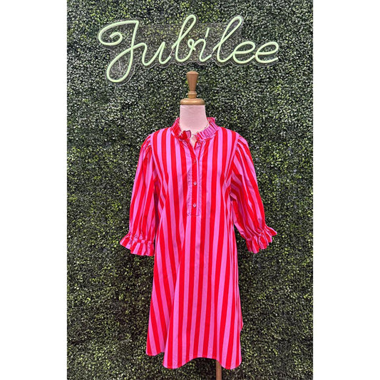 Patty Pink Striped Mini Dress