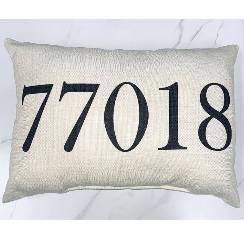 77018 Black Zip Code Pillow