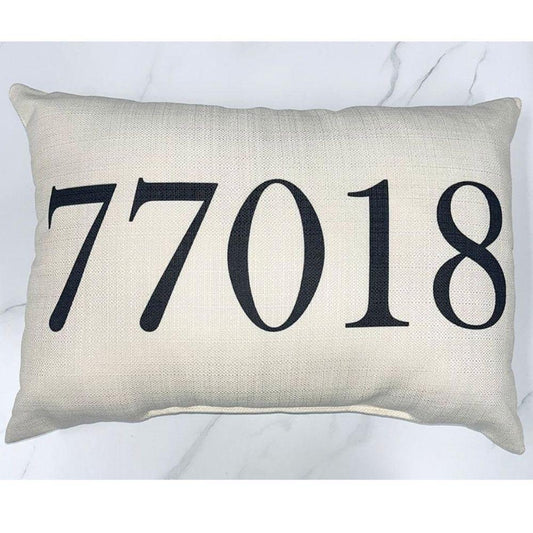 77018 Black Zip Code Pillow