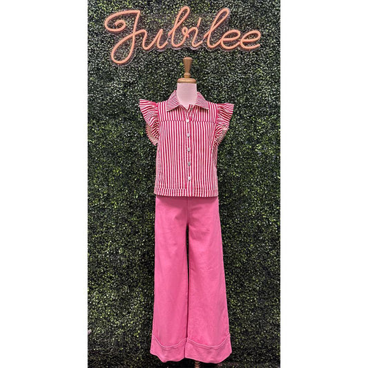Jillene Pink Ankle Length Pants