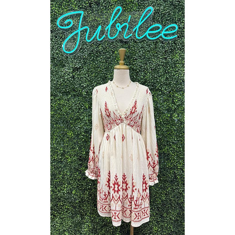 Vianna Cream Boho Mini Dress