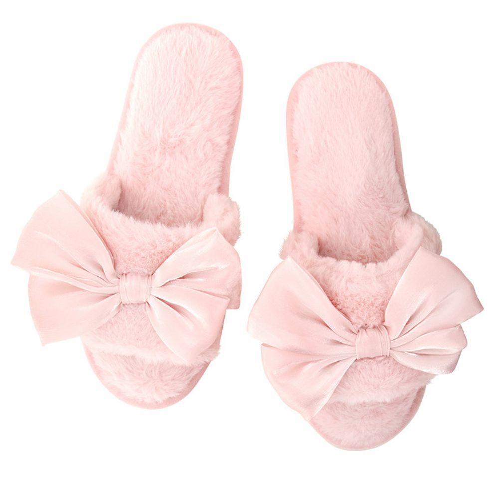 Light Blush Bow Slippers