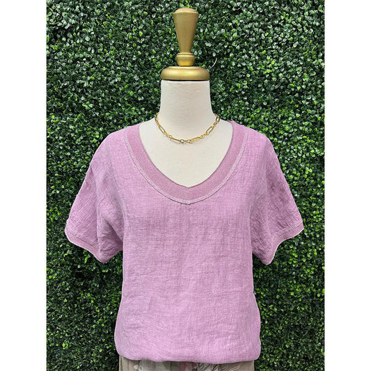 Sparkle Magenta Linen Tee