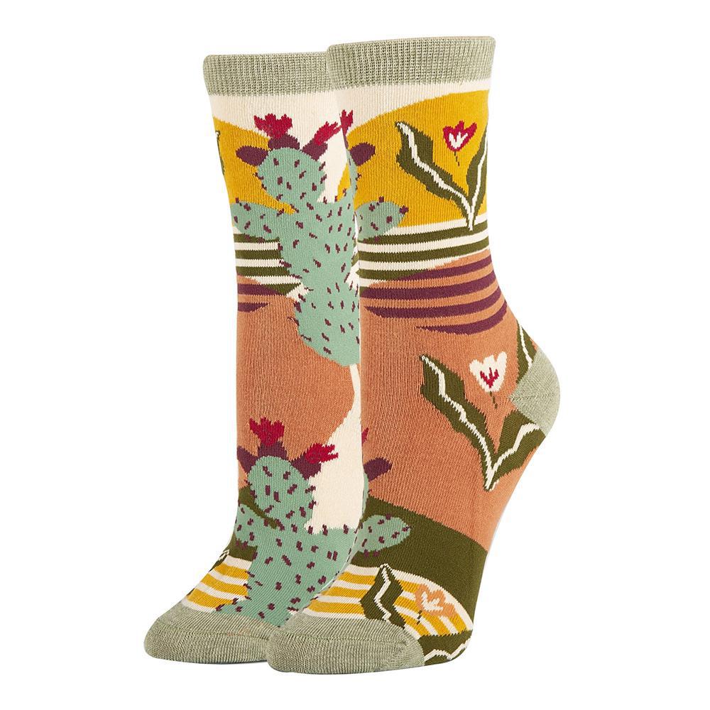 Sol De Cactus | Women's Western Premium Cotton Crew Socks