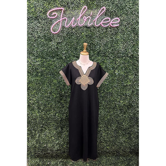 Tati Black & Gold Midi Dress