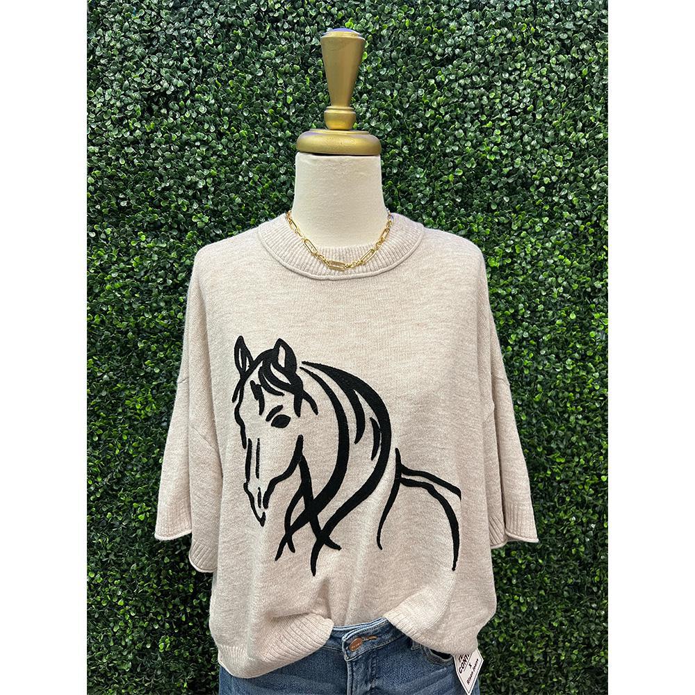 Horse Motif Sweater