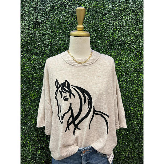 Horse Motif Sweater