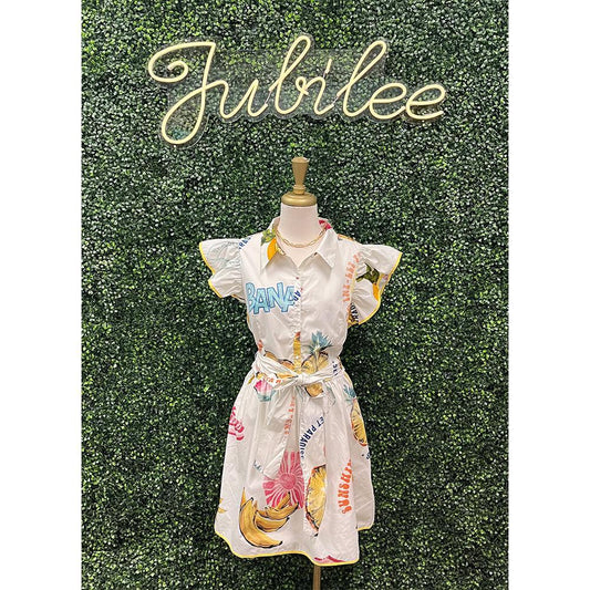 Zahra Island Maia Ruffle Collared Mini Dress