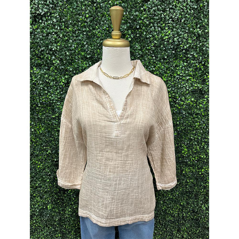 Lily Beige Tunic Top