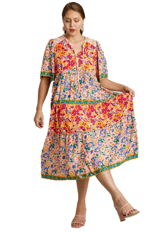 Tasha Mixed Floral Maxi Dress