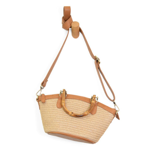 Natural Straw Millie Bamboo Basket Crossbody