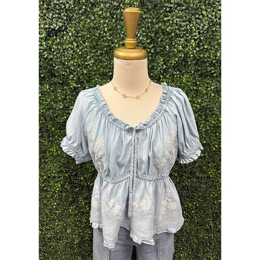 Angelica Carolina Blue Top