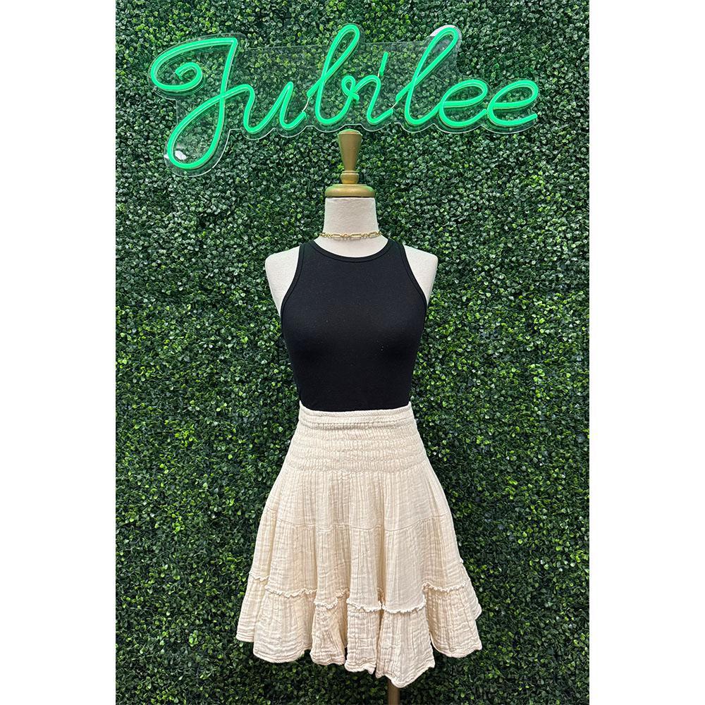 Ivory Cotton Gauze Skirt