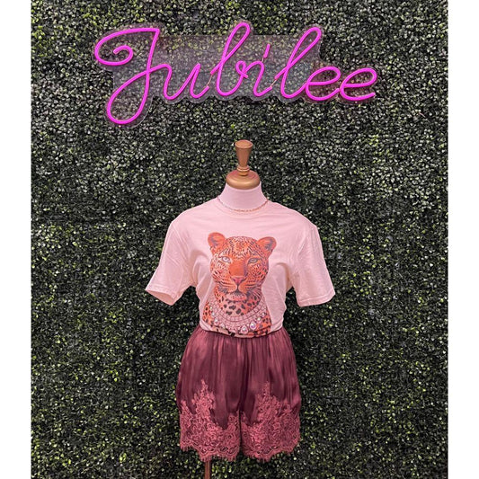 Avril Chocolate Lace Trim Shorts