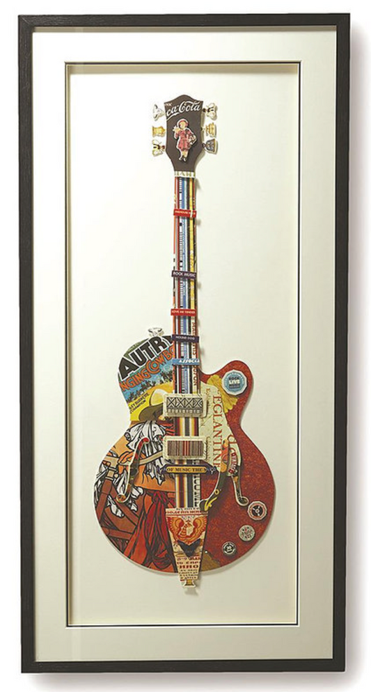 Guitar Taylor Paper Collage Wall Art