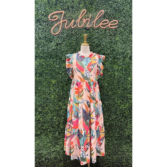 Mimi Jungle Taupe Mix Dress