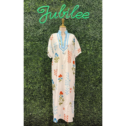 Savanna Off White Floral Midi Dress