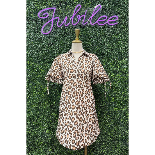 Lucky Mini Leopard Pullover Dress