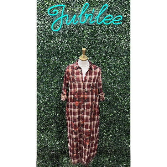 Rosewood Plaid Galina Shirt Dress