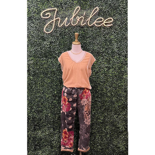 Golden Cheetah Floral Pants