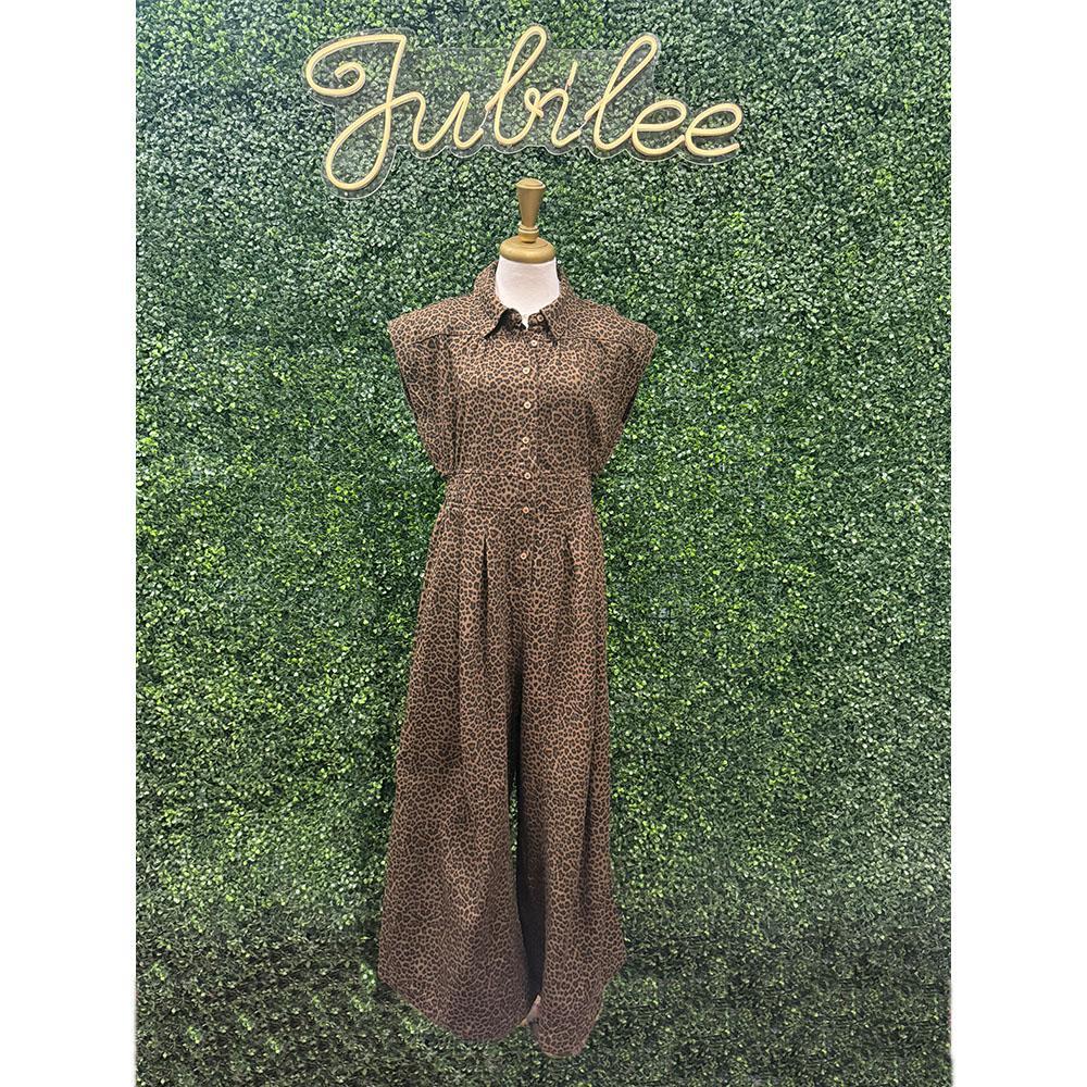 Tasha Mocha Leopard Jumpsuit
