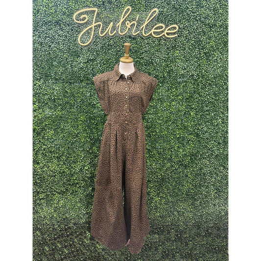 Tasha Mocha Leopard Jumpsuit