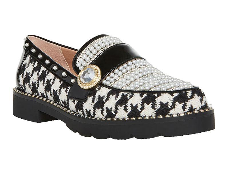 Mariam Houndstooth Loafers by Betsey Johnson