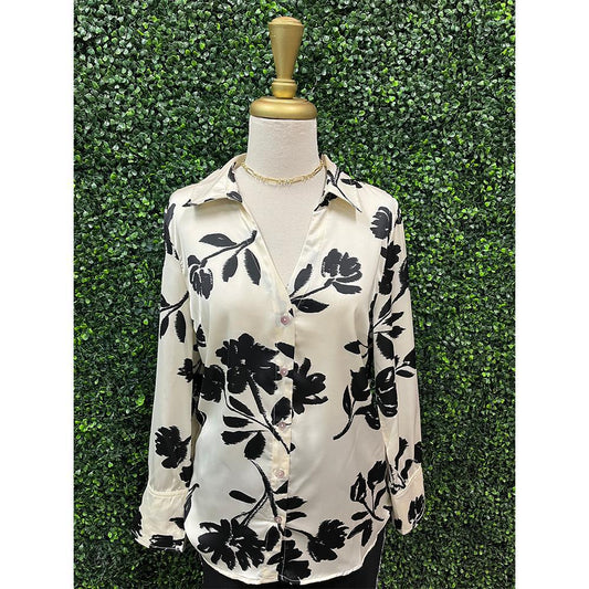 Ivory Black Floral