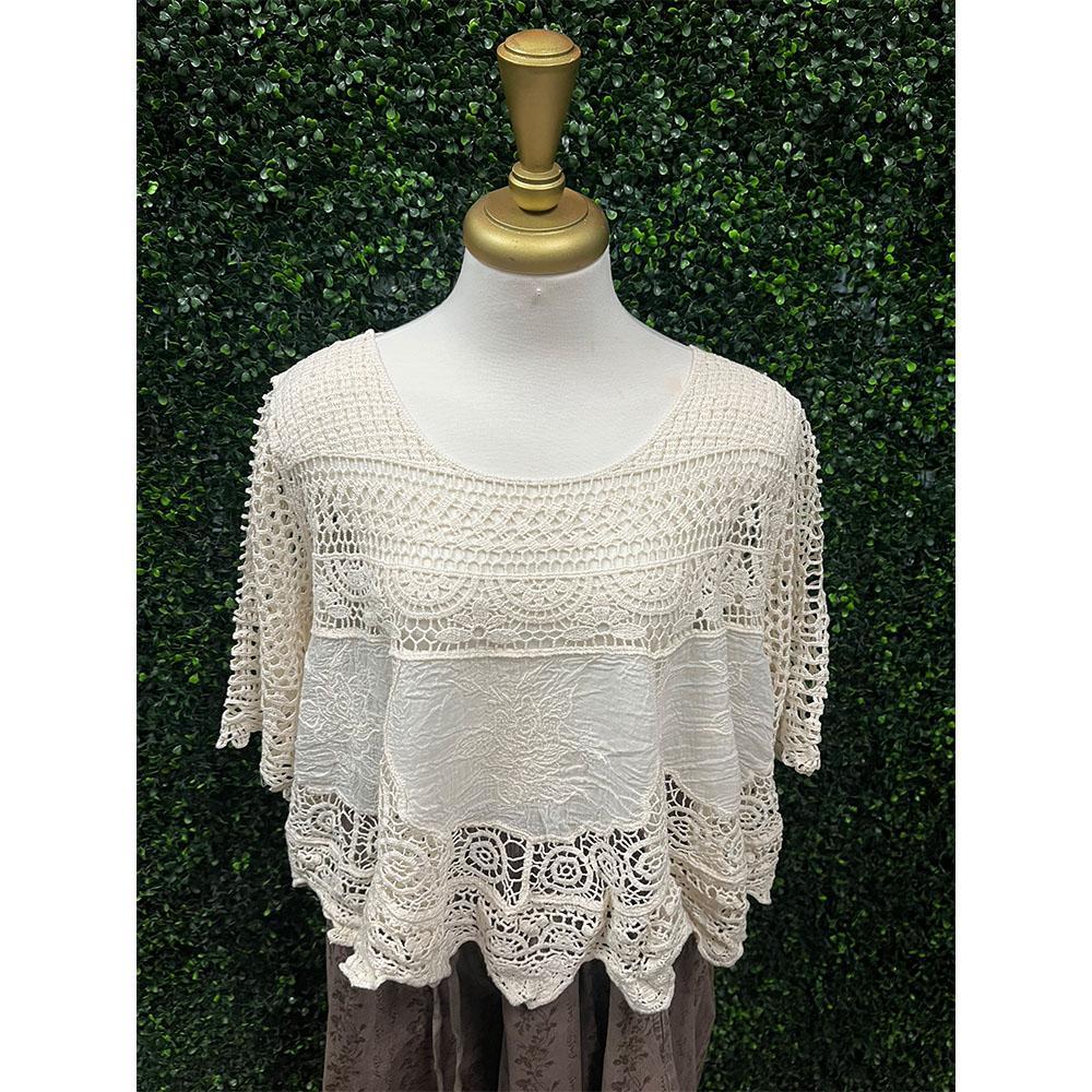 Gemma Natural Crochet Top