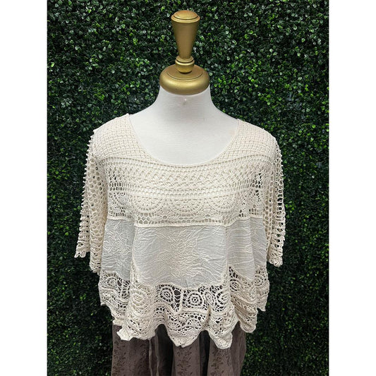 Gemma Natural Crochet Top